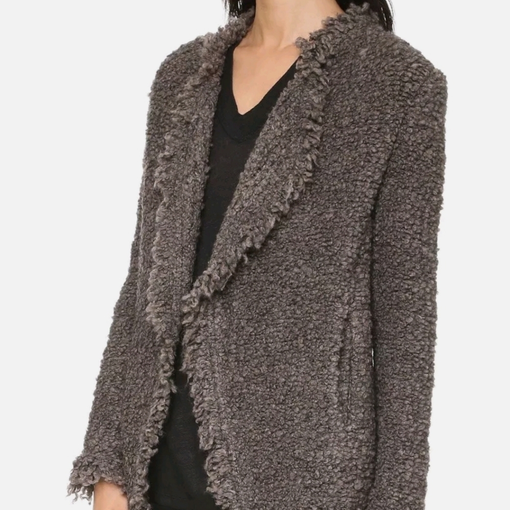 IRO Campbell Fuzzy Mohair Cardigan Sweater Coat - Picture 7 of 8